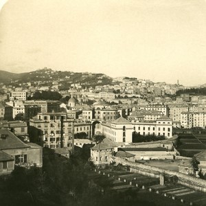 Italy Port of Genoa Panorama Old NPG Stereo Photo 1906