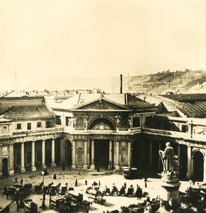 Italy Port of Genoa Place Colomb Train Station Old NPG Stereo Photo 1906