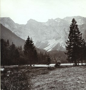 Austria Salzkammergut Langbathsee Old Wurthle & Sohn Stereo Photo 1900's