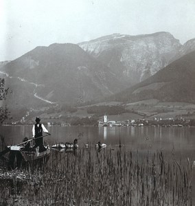 Austria Salzkammergut Schafberg Old Wurthle & Sohn Stereo Photo 1900's