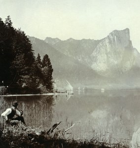 Austria Salzkammergut Mondsee Old Wurthle & Sohn Stereo Photo 1900's