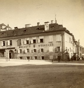 Austria Salzburg Mozarts Wohnhaus Old Wurthle & Sohn Stereo Photo 1900's