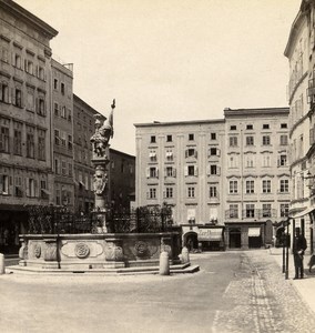 Austria Salzburg Ludwig Victor-Platz Old Wurthle & Sohn Stereo Photo 1900's