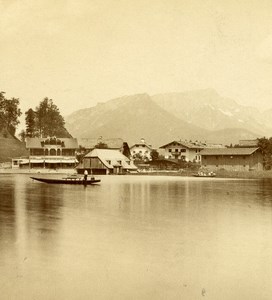 Austria Bayern Konigsee Schiffhutten Old Wurthle & Sohn Stereo Photo 1900's