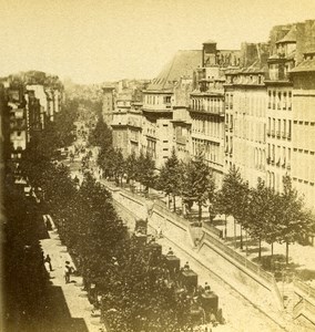 France Paris Boulevard Saint Martin Old Stereo Photo 1875
