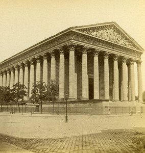 France Paris Church of la Madeleine Old Stereo Photo 1875