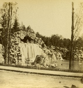 France Paris Waterfall Bois de Boulogne Old Stereo Photo 1875
