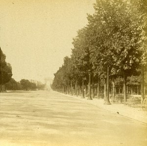 France Paris Avenue of Champs Elysees Old Stereo Photo 1875
