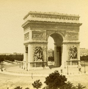 France Paris Arch of Triumph Old Stereo Photo 1875