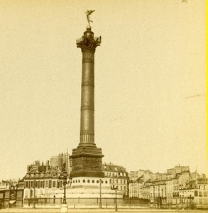 France Paris Place of Bastille Old Stereo Photo 1875