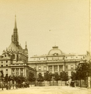 France Paris Hall Court Old Stereo Photo 1875