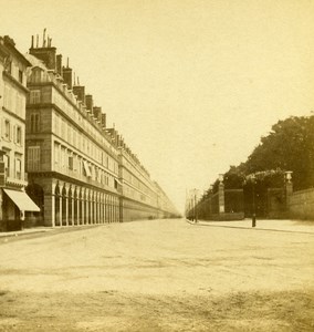 France Paris Street of Rivoli Old Debitte Stereo Photo 1875
