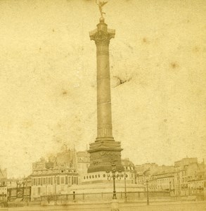France Paris Place Bastille Old Debitte Stereo Photo 1875