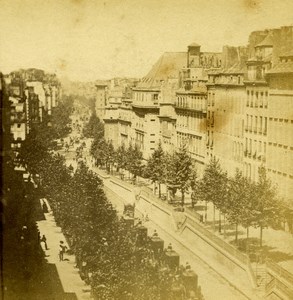 France Paris Boulevard Saint Martin Old Debitte Stereo Photo 1875
