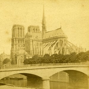 France Paris Church Notre Dame Old Debitte Stereo Photo 1875