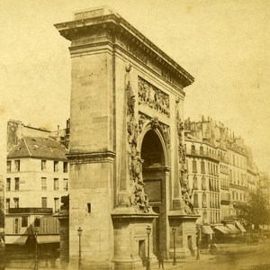 France Paris Porte Saint Denis Gate Old Debitte Stereo Photo 1875