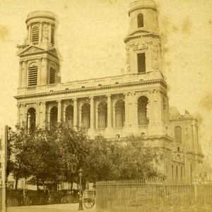 France Paris Church Saint Sulpice Old Debitte Stereo Photo 1875