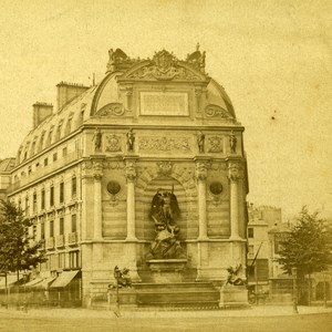 France Paris Fountain Saint Michel Old Debitte Stereo Photo 1875