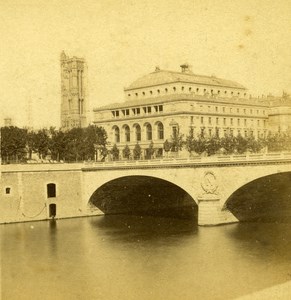 France Paris Place of Chatelet Old Debitte Stereo Photo 1875