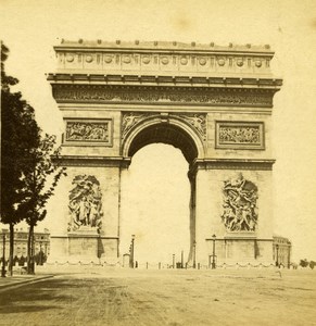 France Paris Arch of Triomph Old Debitte Stereo Photo 1875