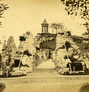 France Paris Buttes Chaumont Old Debitte Stereo Photo 1875