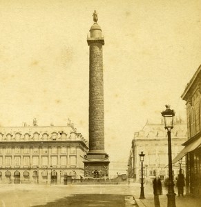 France Paris Place Vendome Old Debitte Stereo Photo 1875