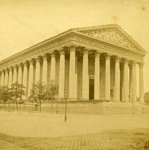 France Paris Church of la Madeleine Old Debitte Stereo Photo 1875