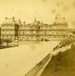 France Paris Palace of Luxembourg Old Debitte Stereo Photo 1875