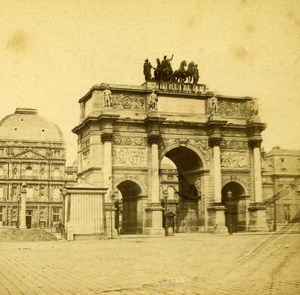 France Paris Louvre Carrousel Old Debitte Stereo Photo 1875