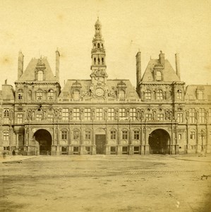 France Paris City Hall Old Debitte Stereo Photo 1875