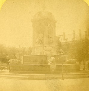 France Paris Fountain Saint Sulpice Old Stereo Photo 1875