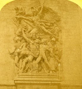 France Paris Arch of Triumph Old Stereo Photo 1875