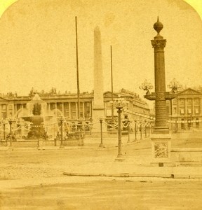 France Paris Place of Concorde Old Stereo Photo 1875