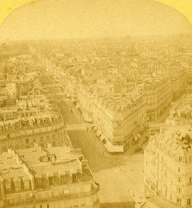 France Paris Panorama Old Stereo Photo 1875