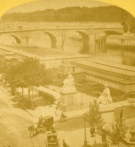 France Paris Bridge Royal Old Stereo Photo 1875