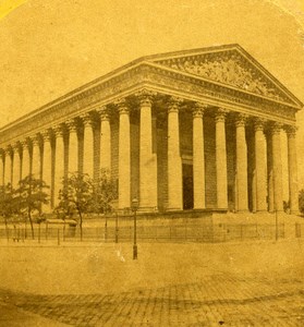 France Paris Eglise of la Madeleine Old Stereo Photo 1875