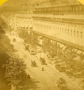 France Paris Grand Hotel Old Stereo Photo 1875