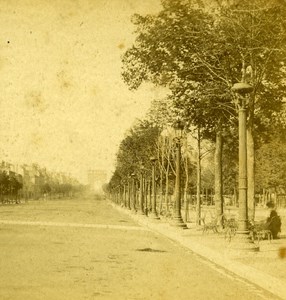 France Paris Champs Elysees Old NC Stereo Photo 1875