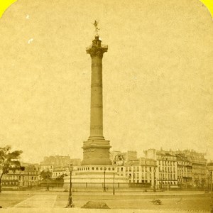 France Paris Place of Bastille Old Marinier Stereo Photo 1875