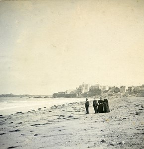 France Parame Rochebonne the Beach Old Stereo Stereoview Photo 1900