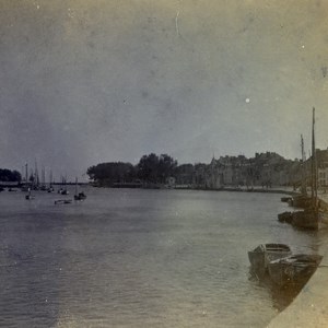 France Poulinguen Harbour Old Stereo Stereoview Photo 1900