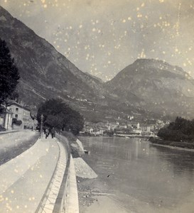 France Grenoble Isere River Old Stereo Stereoview Photo 1900