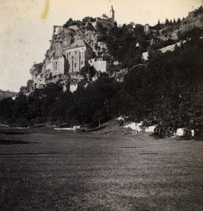 France Rocamadour Panorama Old Stereo Stereoview Photo 1900