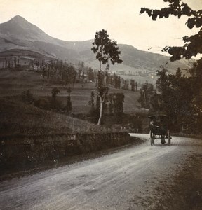 France Cantal the Puy Griou Horse Carriage Old Stereo Stereoview Photo 1900