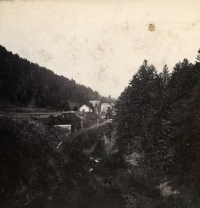 France Cantal Lioran Tunnel Old Stereo Stereoview Photo 1900
