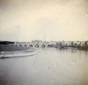 France Toulouse the Garonne river Old Stereo Stereoview Photo 1900