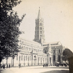 France Toulouse Church St Sernin Old Stereo Stereoview Photo 1900