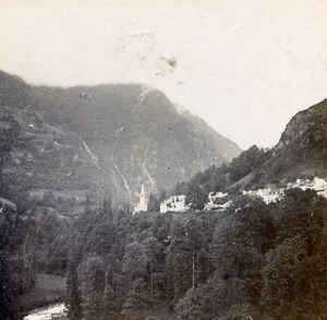 France Pyrenees Saint Sauveur Panorama Old Stereo Stereoview Photo 1900