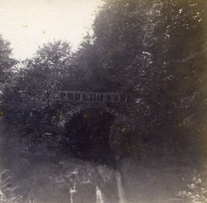 Grand Duchy of Luxembourg Schiessentumpel Waterfall Old Stereo Photo 1900