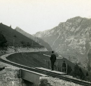 Switzerland Rocks of Naye Old Stereo Stereoview Photo 1900